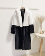 Manteau Bicolore avec Design Moderne pour Femme | Idéal pour la Saison Froide
