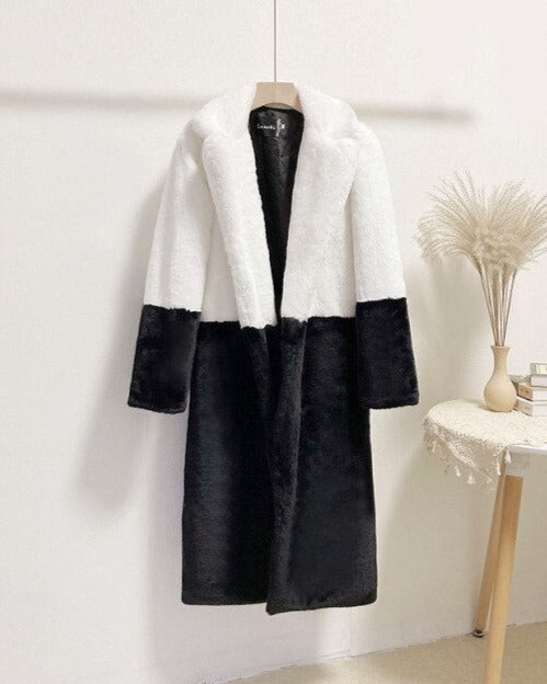 Manteau Bicolore avec Design Moderne pour Femme | Idéal pour la Saison Froide