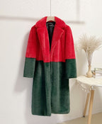 Manteau Bicolore avec Design Moderne pour Femme | Idéal pour la Saison Froide