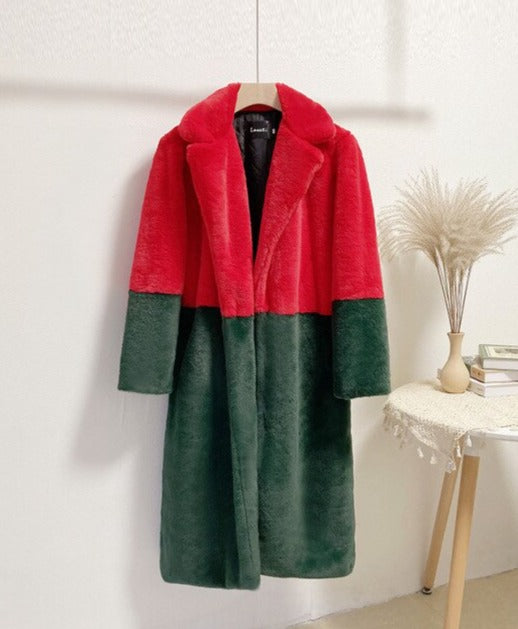 Manteau Bicolore avec Design Moderne pour Femme | Idéal pour la Saison Froide