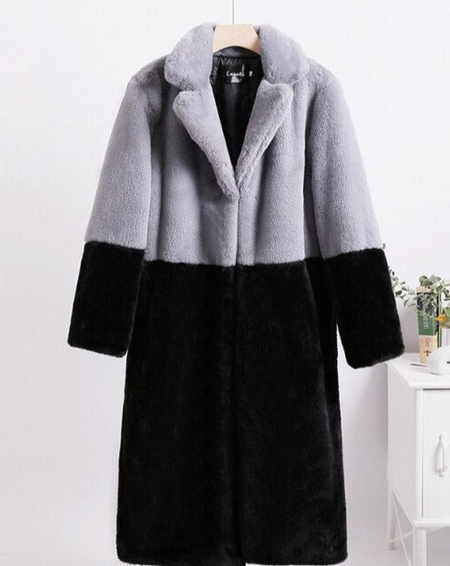 Manteau Bicolore avec Design Moderne pour Femme | Idéal pour la Saison Froide
