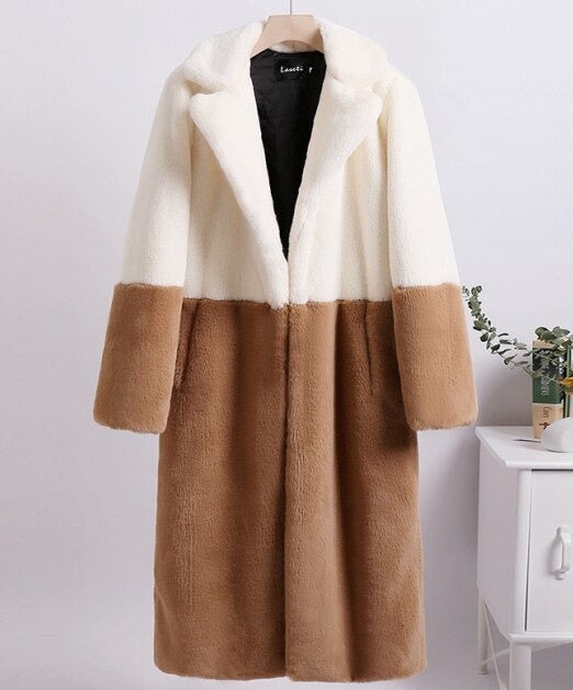 Manteau Bicolore avec Design Moderne pour Femme | Idéal pour la Saison Froide