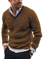 Pull à Manches Longues avec Col Classique pour Homme | Idéal pour Bureau et Hiver