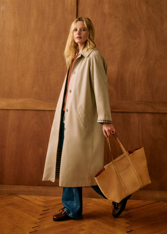 Trench-Coat Oversize à Fermeture Boutonnée et Poches pour Femmes | Ideal for Mi-Saison et Usage Quotidien