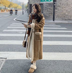 Manteau Long avec Revers Et Grandes Poches pour Femmes | Idéal pour La Saison Hivernale