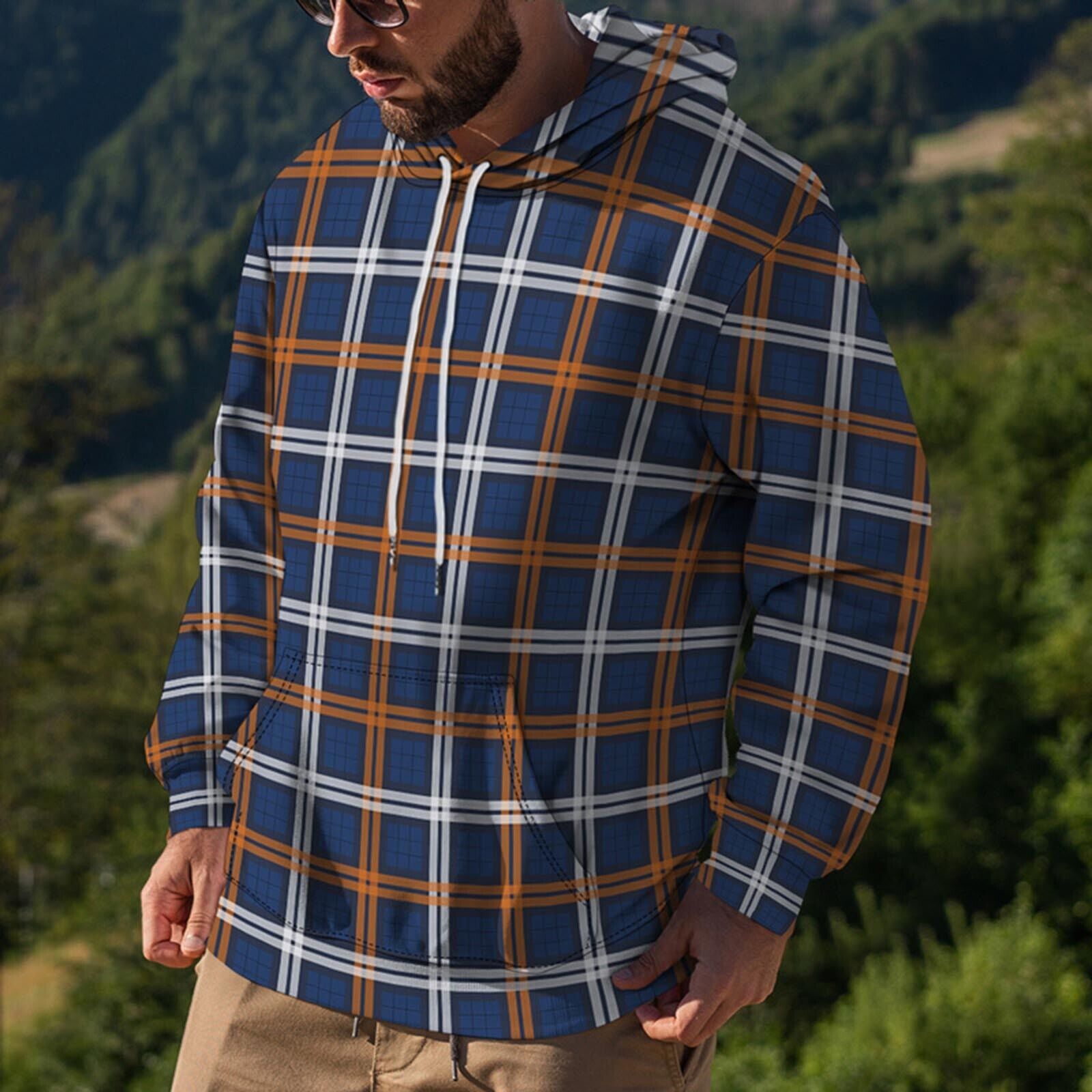 Sweat à Capuche avec Motif Carreaux pour Homme | Idéal pour les Moments Décontractés