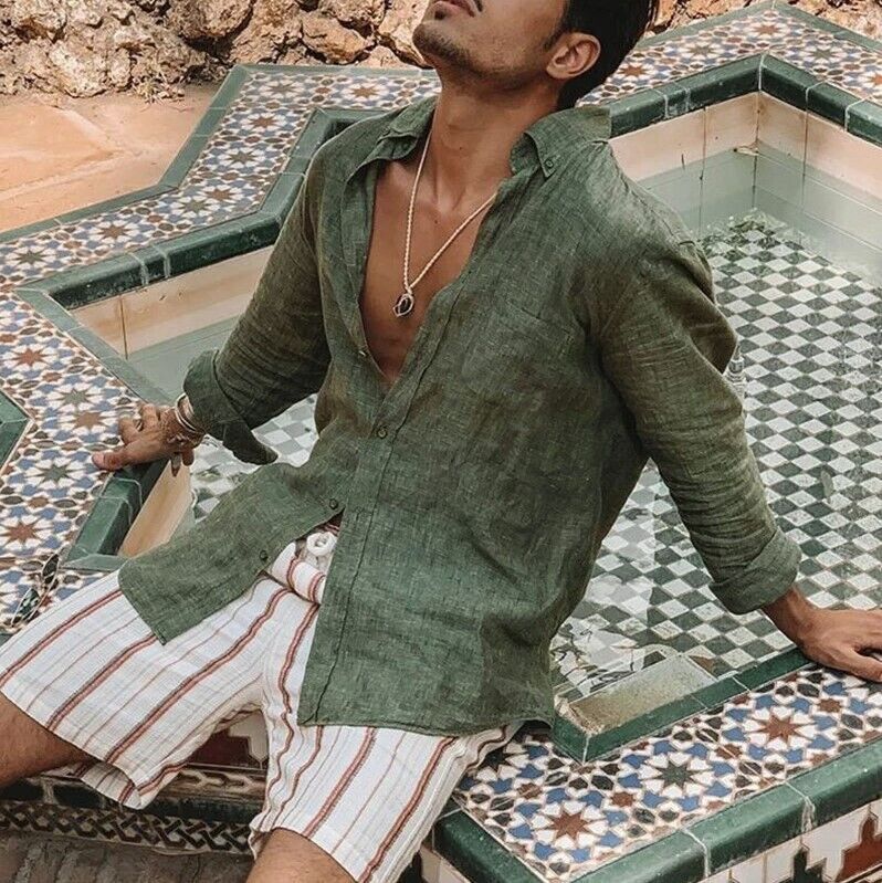 Chemise Décontractée À Manches Longues Avec Coupe Standard Pour Homme | Idéale Pour Usage Quotidien