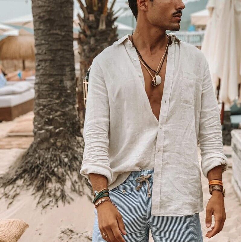 Chemise Décontractée À Manches Longues Avec Coupe Standard Pour Homme | Idéale Pour Usage Quotidien