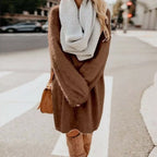 Robe Pull À Manches Longues Avec Coupe Trapèze Pour Femmes | Idéale Pour Saison Hivernale