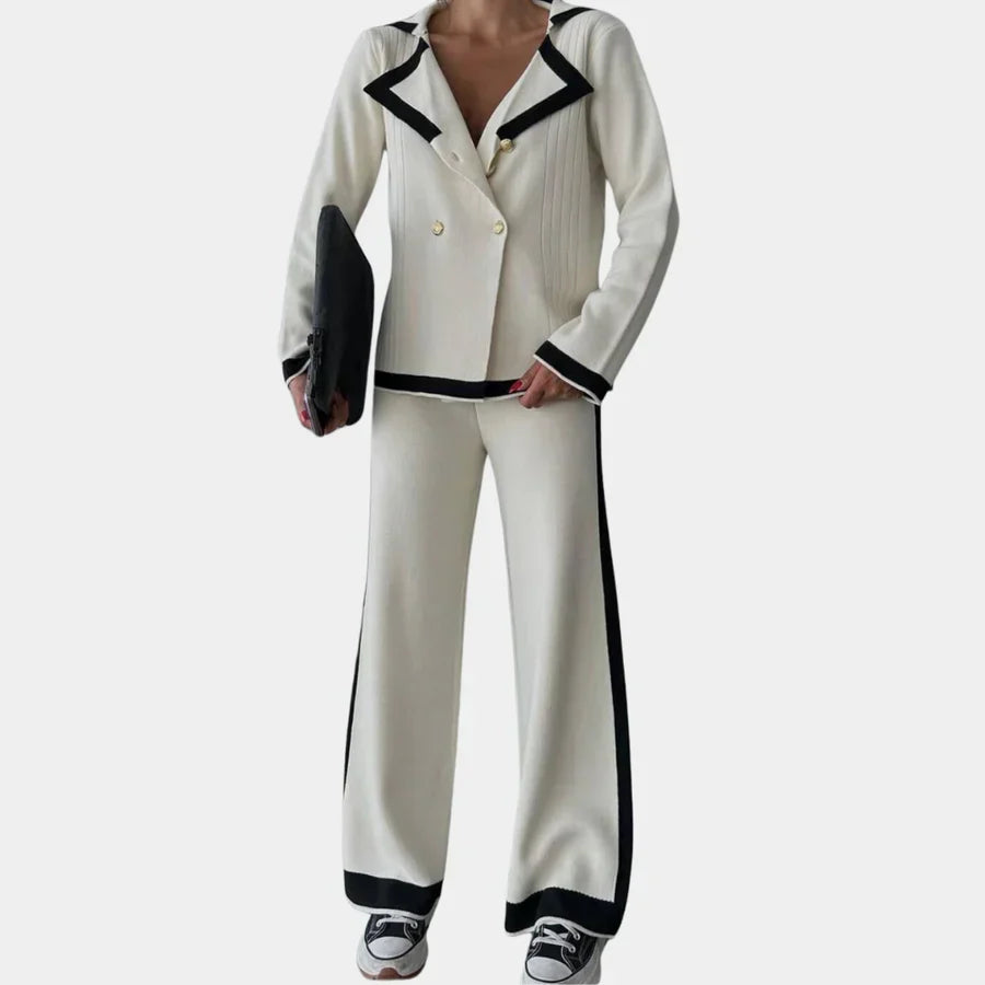 Ensemble Deux Pièces avec Crop Top Et Pantalon Taille Haute pour Femme | Idéal pour Tenue Décontractée Ou Soirée