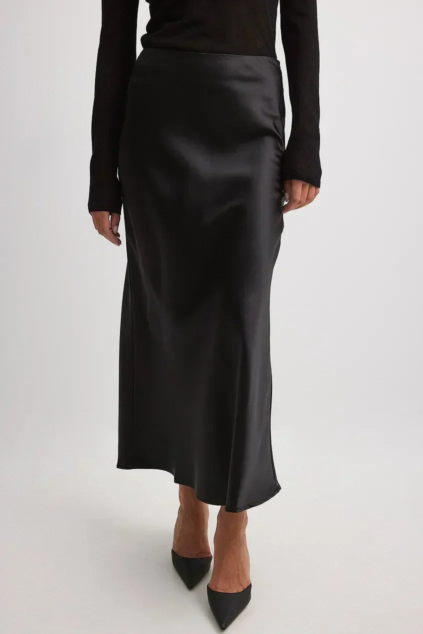 Jupe Midi Taille Haute Fluide Pour Femme | Idéal Pour Sorties Et Occasions Quotidiennes