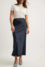 Jupe Midi Taille Haute Fluide Pour Femme | Idéal Pour Sorties Et Occasions Quotidiennes