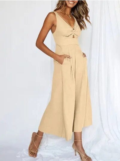 Combinaison Sans Manches Avec Jambes Larges Et Taille Élastique Pour Femmes | Idéale Pour Usage Quotidien Et Saisons Chaudes