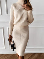 Ensemble Pull À Col Roulé Et Jupe Ajustée Pour Femme | Idéal Pour Les Saisons Fraîches