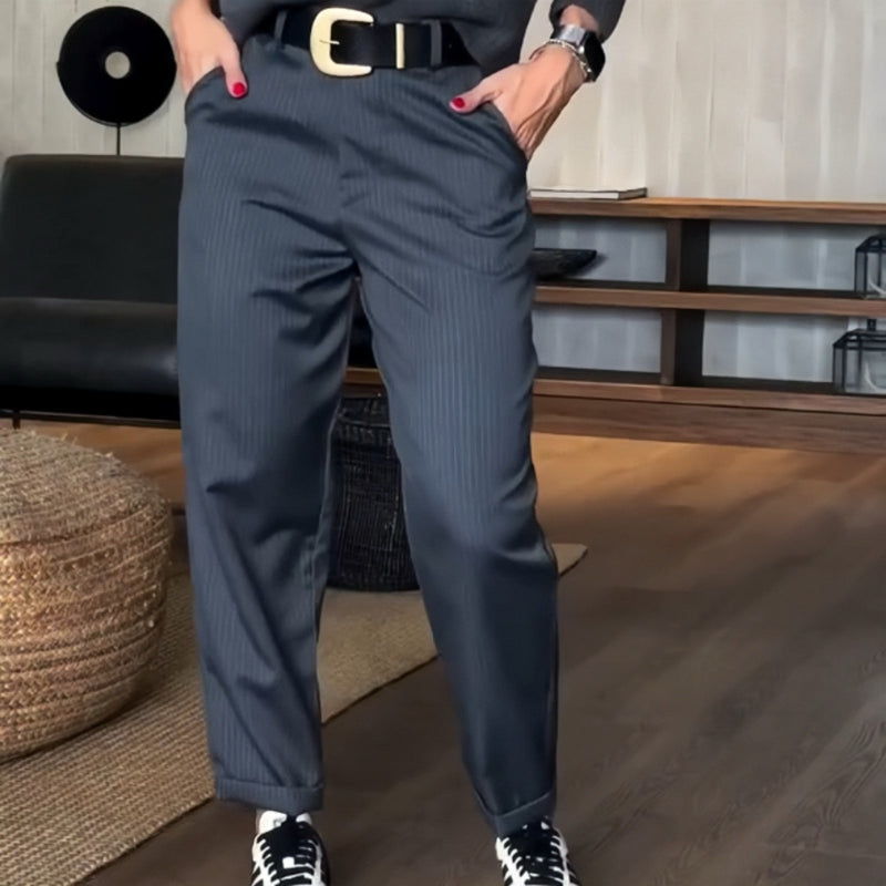 Pantalon Taille Haute À Coupe Droite Pour Homme | Idéal Pour Usage Quotidien Et Bureau