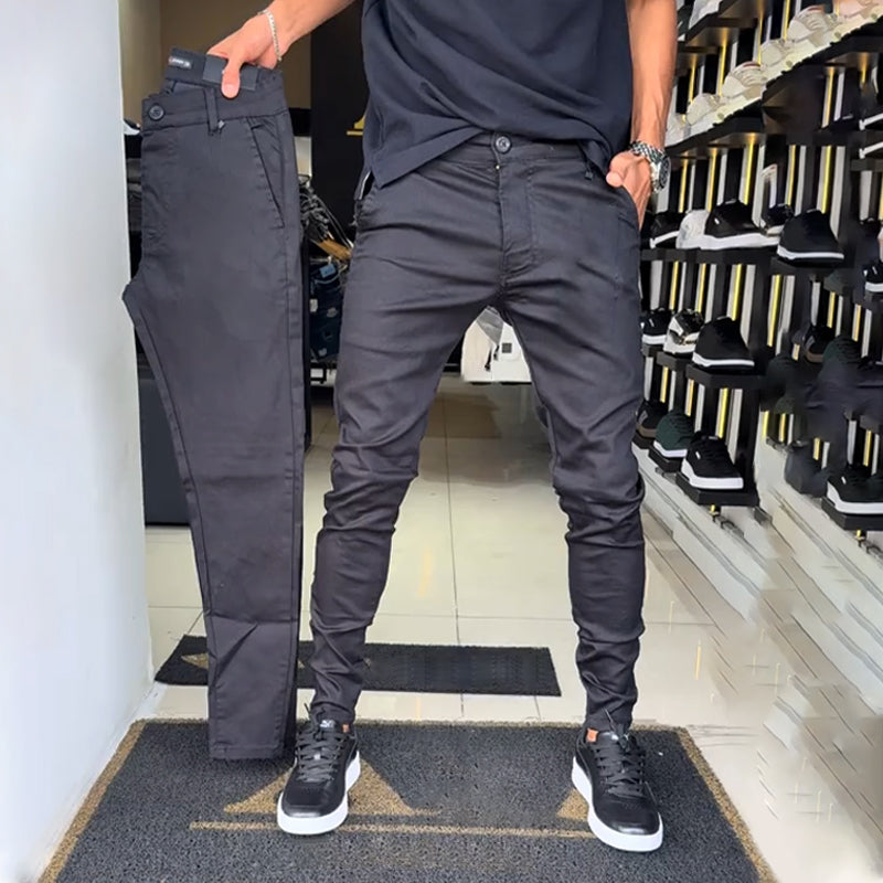 Pantalon Slim Avec Taille Structurée Et Poches Multiples Pour Hommes | Idéal Pour Les Tenues Quotidiennes