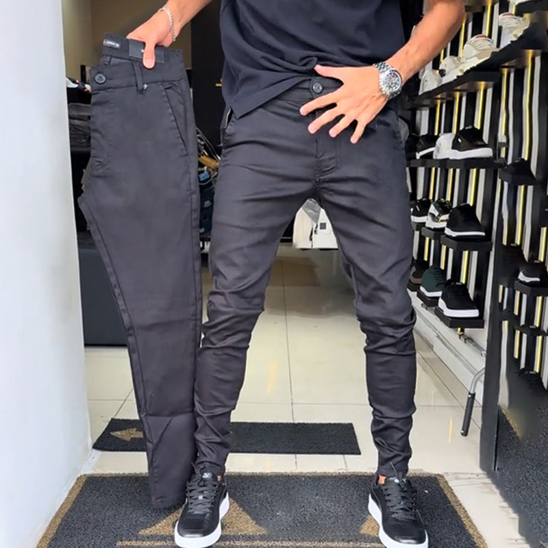 Pantalon Slim Avec Taille Structurée Et Poches Multiples Pour Hommes | Idéal Pour Les Tenues Quotidiennes