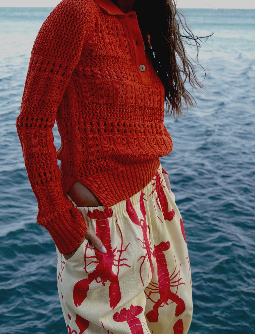 Pull En Maille Ajourée Avec Col Boutonné Pour Femme | Idéal Pour La Superposition