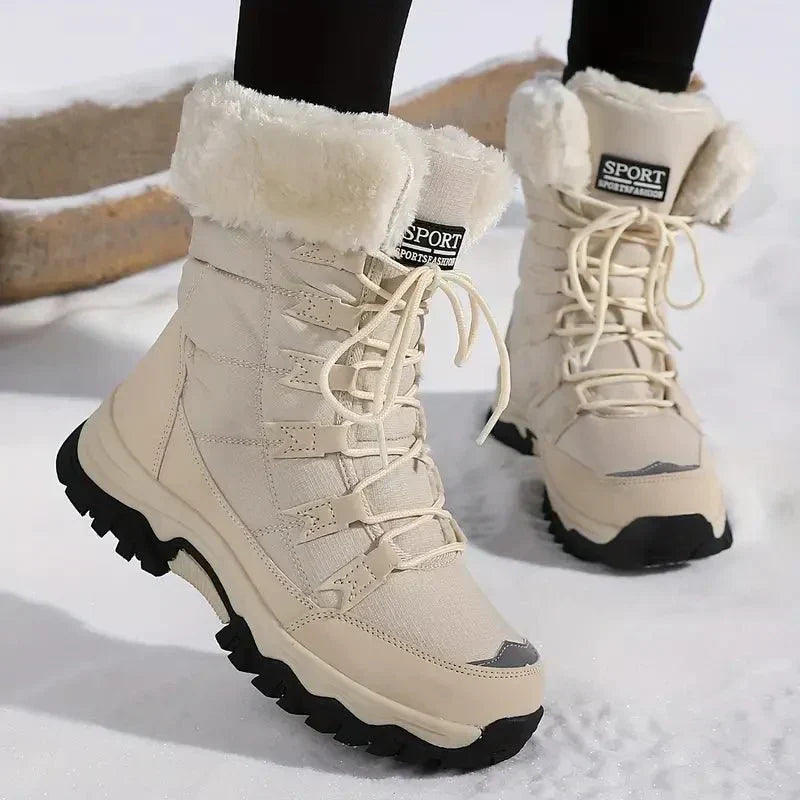 Bottes d’Hiver Montantes avec Semelle Profilée pour Femmes | Idéal pour l’Hiver