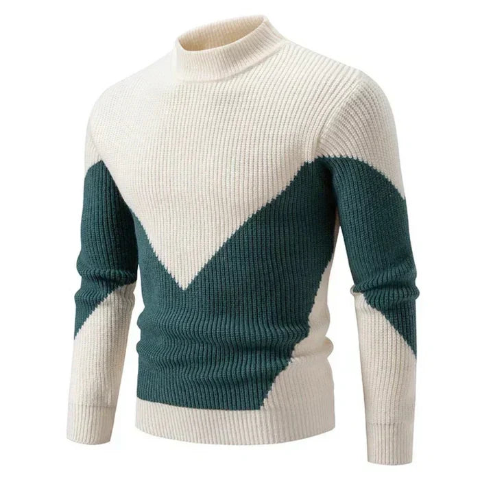 Pull à Col Montant pour Homme avec Motif Géométrique | Idéal pour l’Hiver