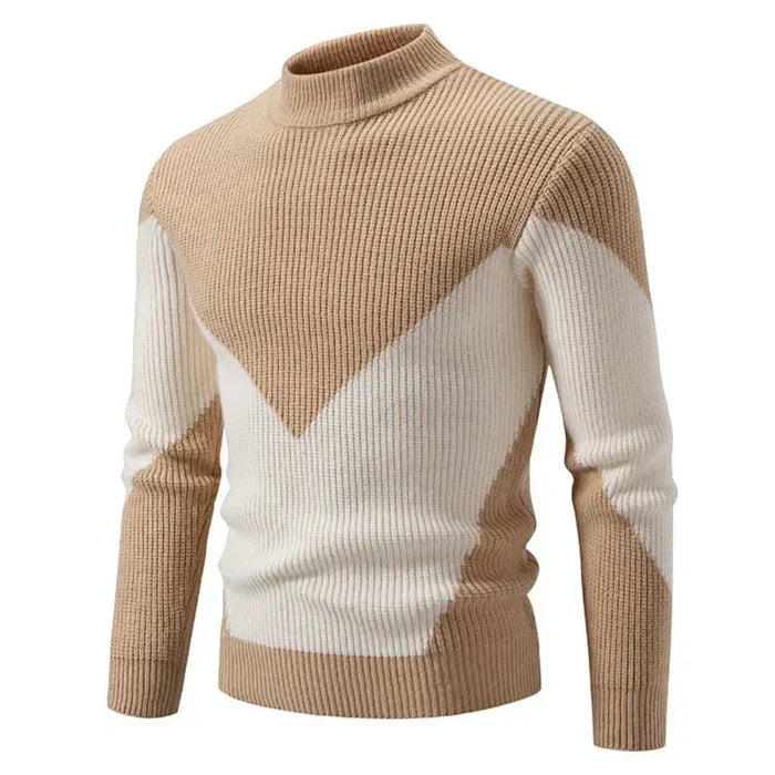 Pull à Col Montant pour Homme avec Motif Géométrique | Idéal pour l’Hiver