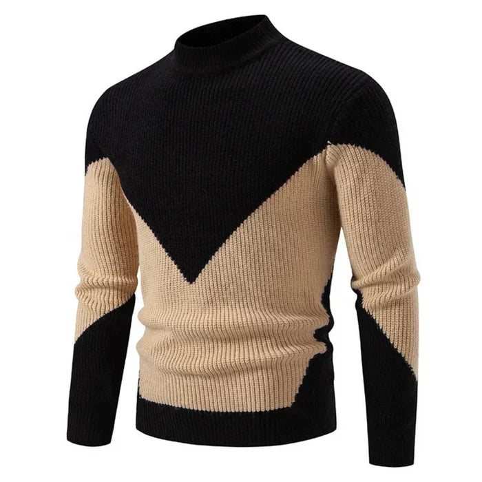 Pull à Col Montant pour Homme avec Motif Géométrique | Idéal pour l’Hiver