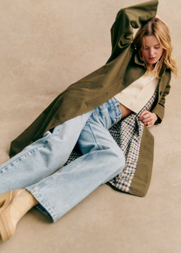 Trench-Coat Avec Fermeture Boutonnée Et Doublure À Carreaux Pour Femme | Idéal Pour Mi-Saison