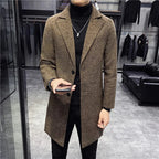 Manteau Long avec Fermeture Boutonnée pour Homme | Idéal pour L’Automne Et L’Hiver