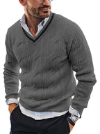 Pull à Manches Longues avec Col Classique pour Homme | Idéal pour Bureau et Hiver