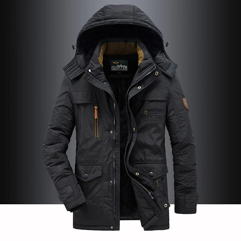 Parka Mi-Long avec Capuche Et Fermeture Zippée pour Homme | Idéal pour L’Hiver