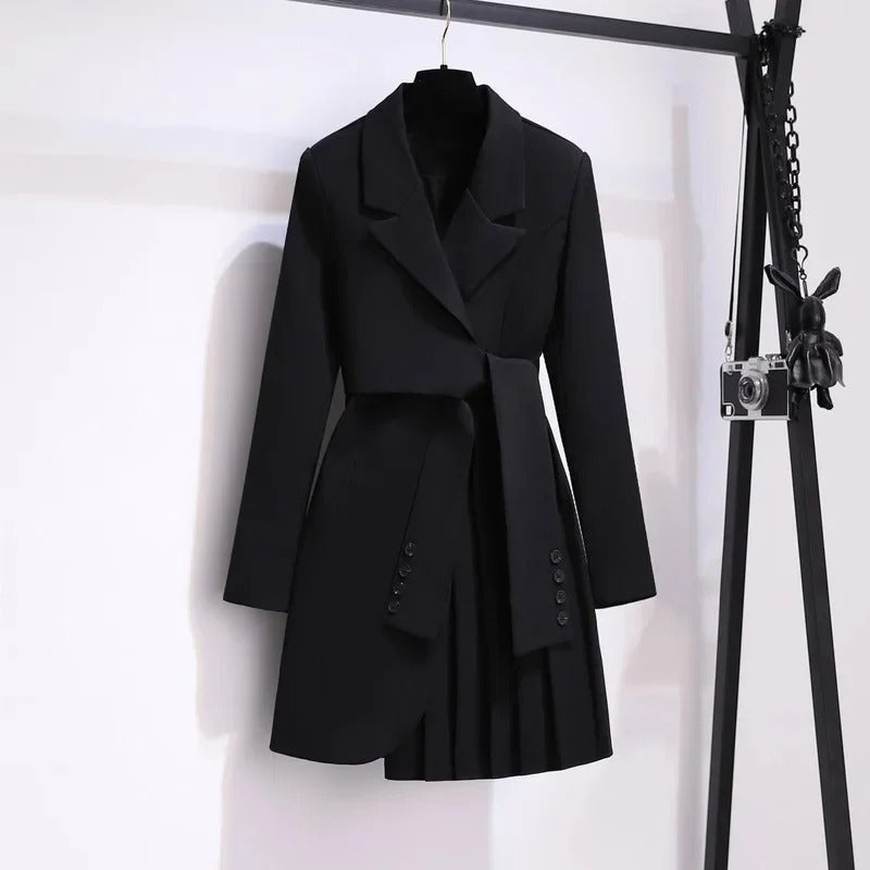 Manteau Ceinturé Avec Col À Revers Pour Femmes | Idéal Pour Le Travail Et Les Occasions En Soirée