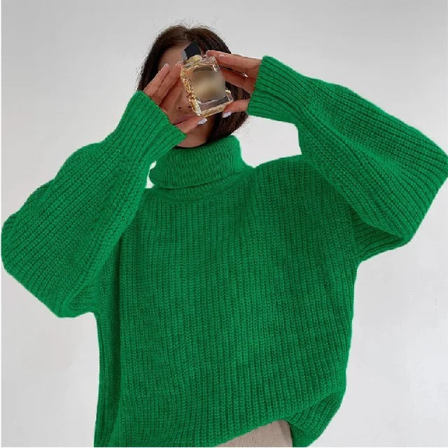 Pull À Col Roulé Grande Taille À Coupe Ample Pour Femmes | Idéal Pour Saisons Froides