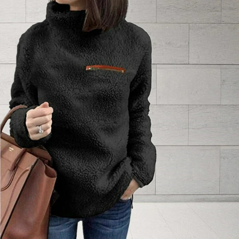 Pull À Manches Longues Avec Col Montant Et Coupe Ample Pour Femmes | Idéal Pour Saison Hivernale