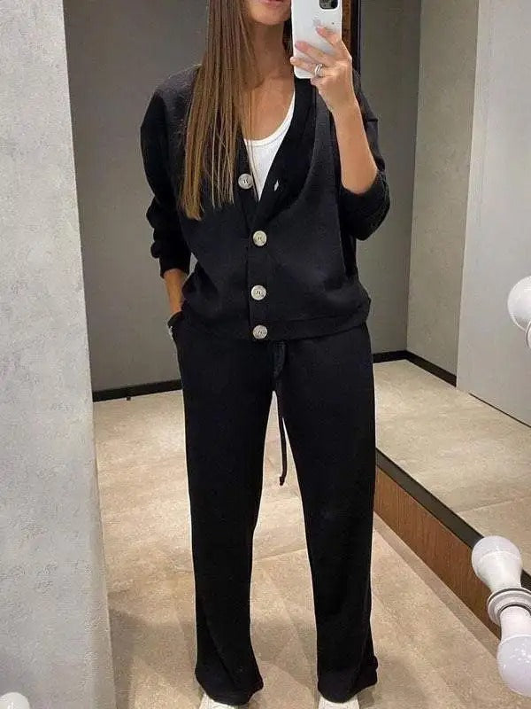 Ensemble Veste et Pantalon à Taille Élastique pour Femme | Idéal pour le Quotidien et le Bureau