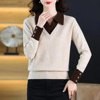 Pull À Col En V Avec Col Montant Et Détails Boutonnés Pour Femme | Idéal Pour La Mi-Saison