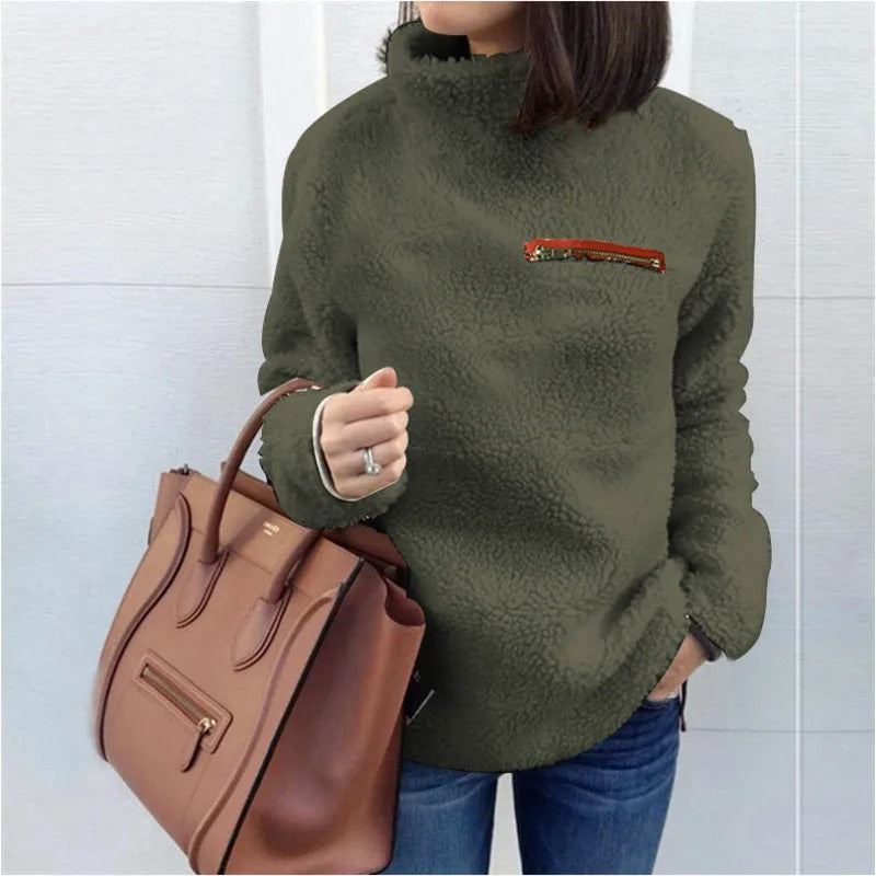 Pull À Manches Longues Avec Col Montant Et Coupe Ample Pour Femmes | Idéal Pour Saison Hivernale