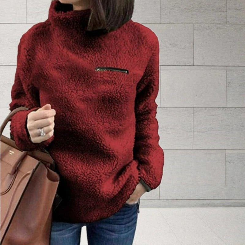 Pull À Manches Longues Avec Col Montant Et Coupe Ample Pour Femmes | Idéal Pour Saison Hivernale