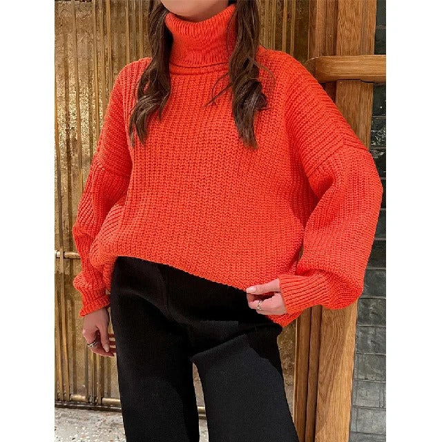 Pull À Col Roulé Grande Taille À Coupe Ample Pour Femmes | Idéal Pour Saisons Froides