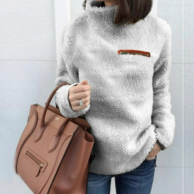 Pull À Manches Longues Avec Col Montant Et Coupe Ample Pour Femmes | Idéal Pour Saison Hivernale