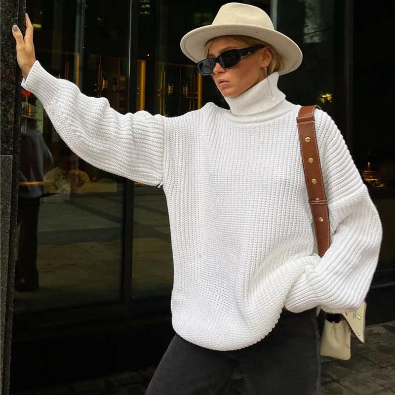 Pull À Col Roulé Grande Taille À Coupe Ample Pour Femmes | Idéal Pour Saisons Froides