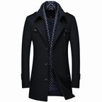 Trench Long Avec Conception À Double Épaisseur Pour Homme | Idéal Pour L’Hiver Et Les Occasions Formelles