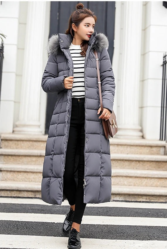 Parka Long Matelassé avec Capuche et Poches pour Femme | Idéal pour l’Hiver