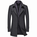 Trench Long Avec Conception À Double Épaisseur Pour Homme | Idéal Pour L’Hiver Et Les Occasions Formelles
