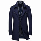 Trench Long Avec Conception À Double Épaisseur Pour Homme | Idéal Pour L’Hiver Et Les Occasions Formelles