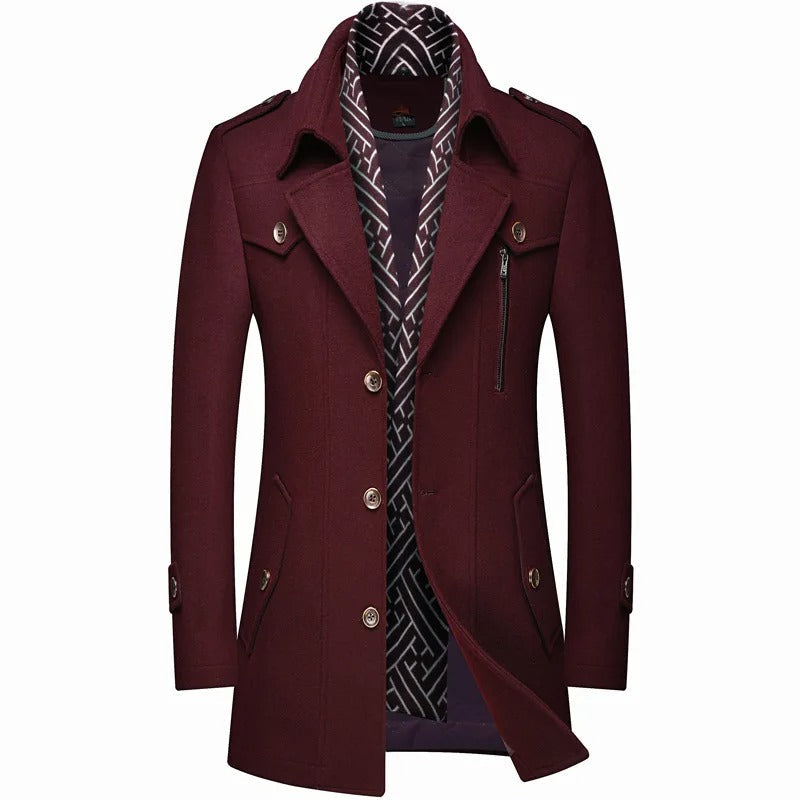 Trench Long Avec Conception À Double Épaisseur Pour Homme | Idéal Pour L’Hiver Et Les Occasions Formelles