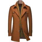 Trench Long Avec Conception À Double Épaisseur Pour Homme | Idéal Pour L’Hiver Et Les Occasions Formelles