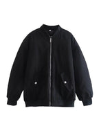 Veste Bomber Coupe Ample Avec Fermeture Zippée Pour Femmes | Idéal Pour Mi-Saison Et Usage Quotidien