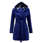 Manteau Long avec Capuche et Ceinture pour Femme | Idéal pour l’Hiver