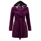Manteau Long avec Capuche et Ceinture pour Femme | Idéal pour l’Hiver