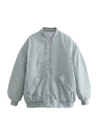 Veste Bomber Coupe Ample Avec Fermeture Zippée Pour Femmes | Idéal Pour Mi-Saison Et Usage Quotidien